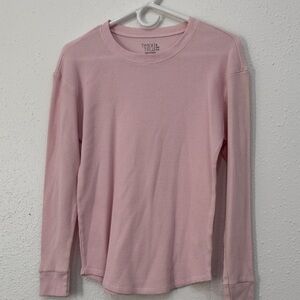 Time and Tru Soft Pink Waffle Knit Top